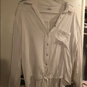 White Long Sleeve Button-Down Blouse